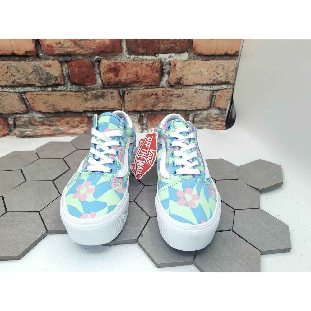 Vans Old Skool Stacked 2in Platform 70s Groovy Floral Checkerboard Women 5.5 /4Y - Picture 4 of 11